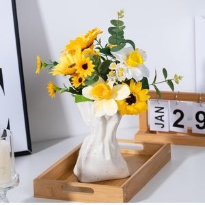 White Ceramic Bud Vase | Small Modern Minimalist Home Decor”